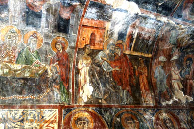 fresques dans l'glise de panagia kera